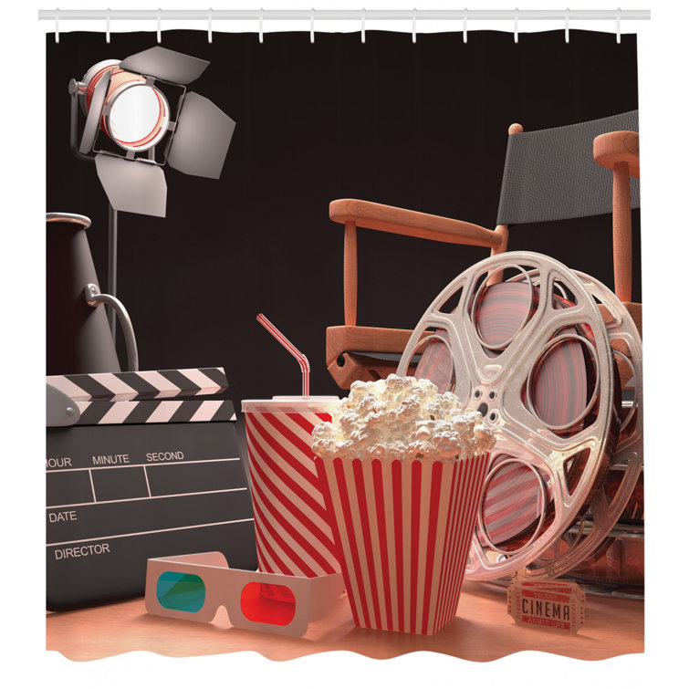 East Urban Home Movie Theater Shower Curtain Set Hooks Wayfair