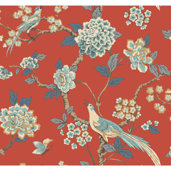 York Wallcoverings Ashford Toiles Fanciful Floral 27 L X 27 W