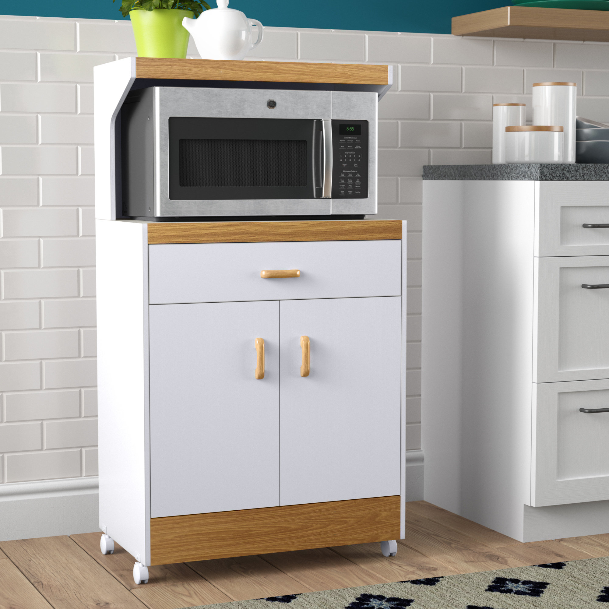 Ebern Designs Kel Microwave Cart Reviews Wayfair