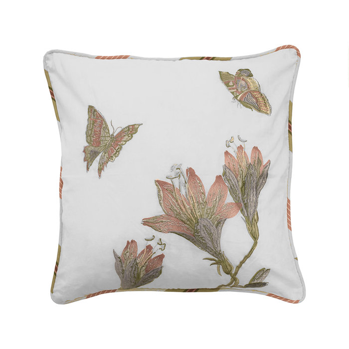 Waverly Laurel Springs Embroidered Cotton Throw Pillow Reviews