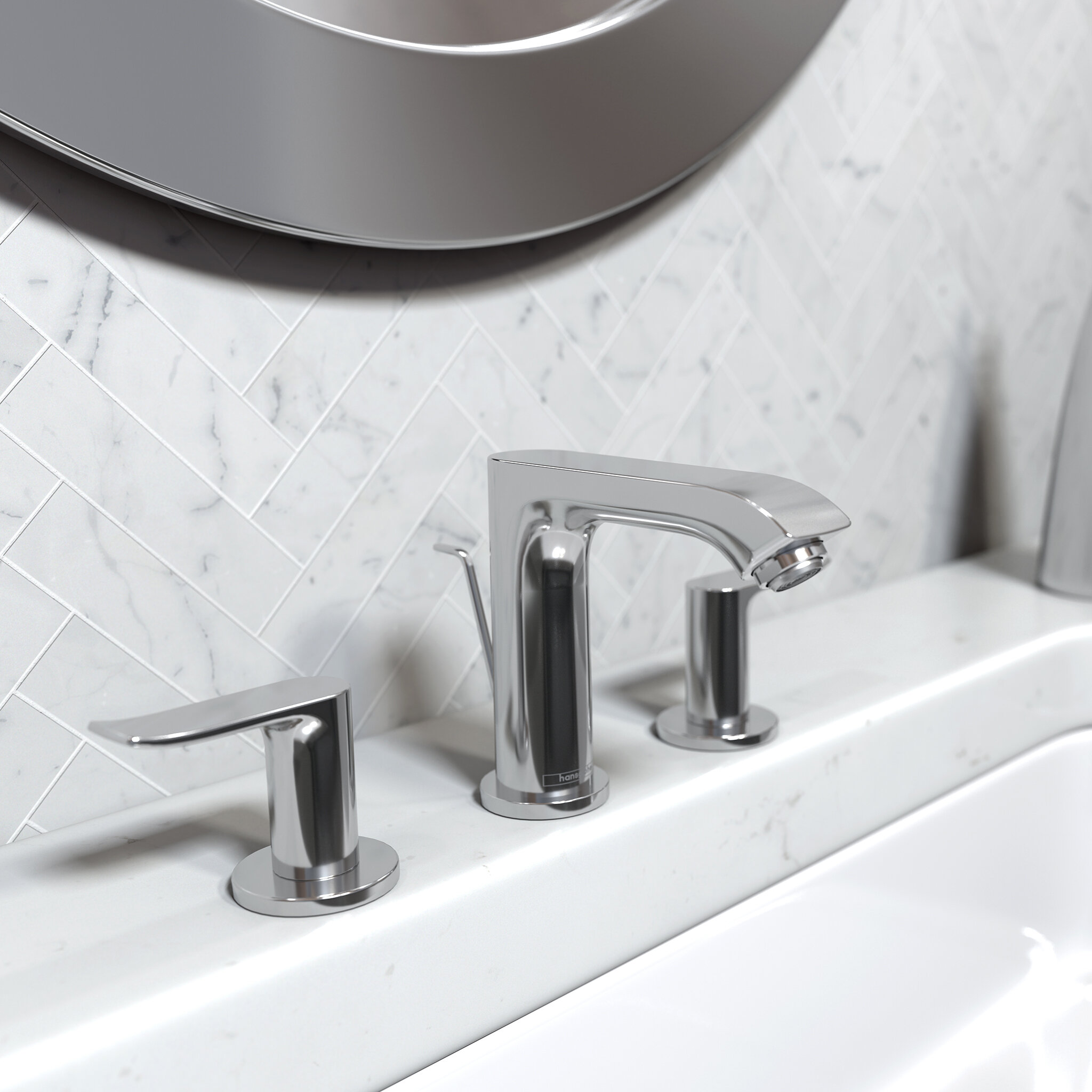 Hansgrohe widespread bathroom faucet