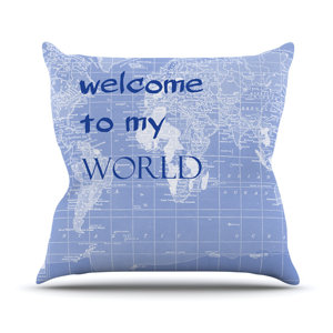 Welcome to my World Quote by Catherine Holcombe Throw Pillow