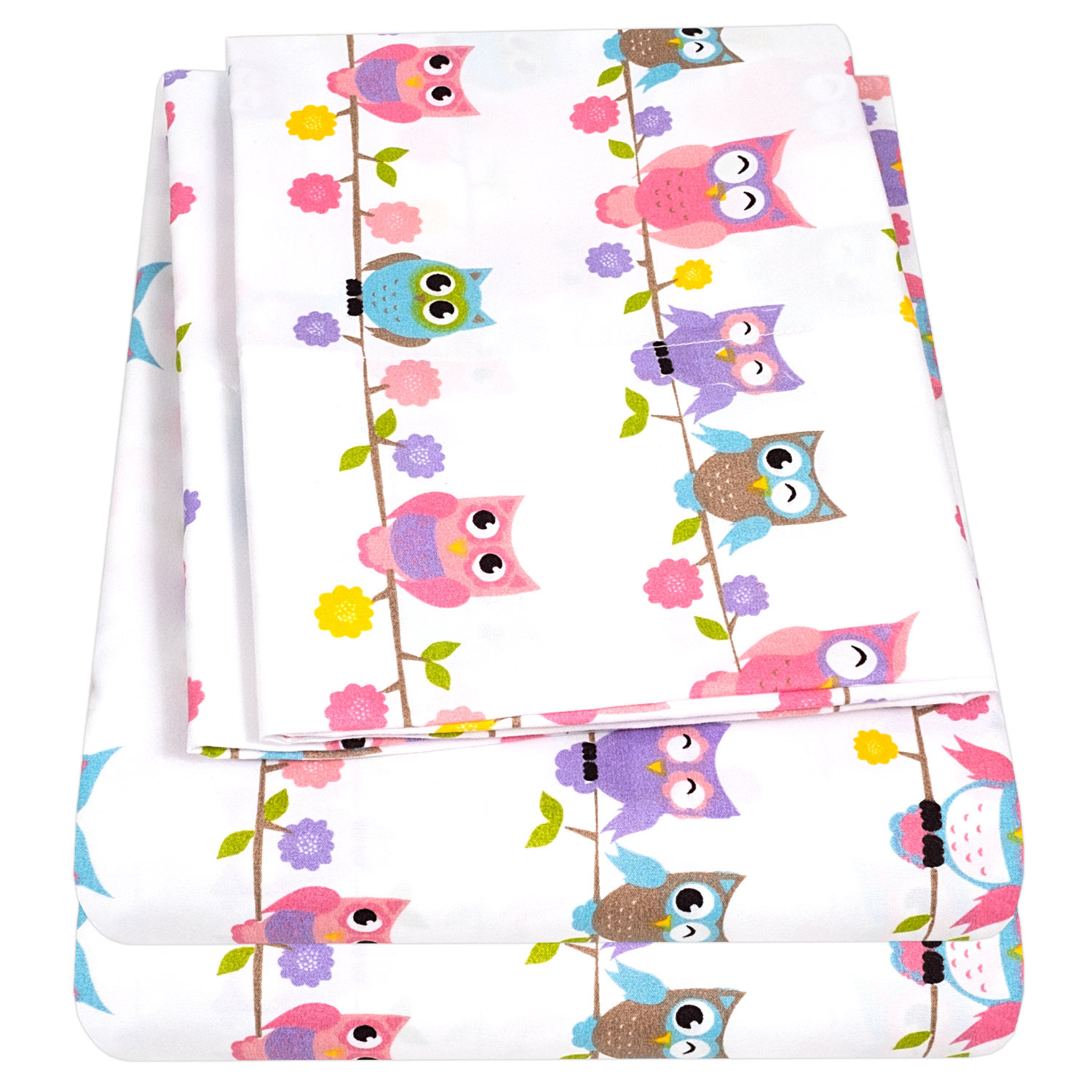 Sweet Home Collection Colorful Owls Microfiber Kids Sheet Set Wayfair