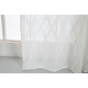 Antione Geometric Semi-Sheer Grommet Single Curtain Panel