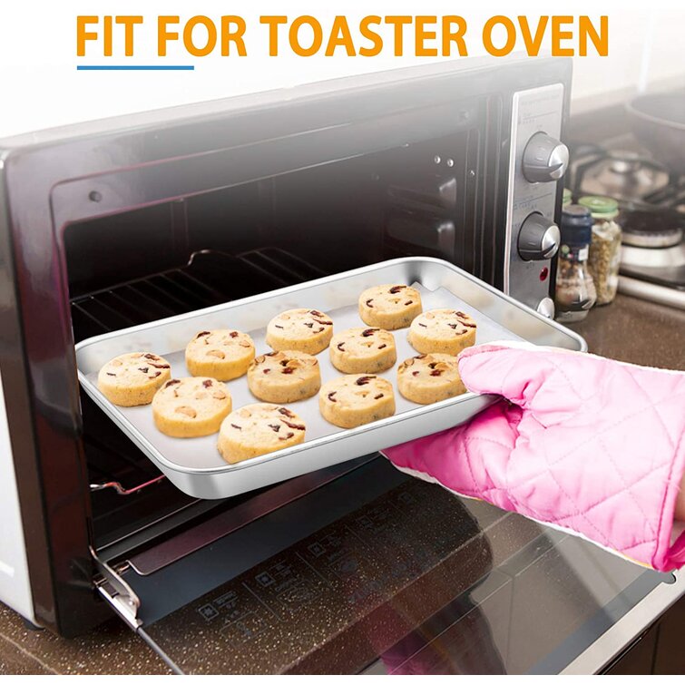 1 Pc Stainless Steel Rectangle Baking Sheet Pan For Toaster Oven Cookie Baking 