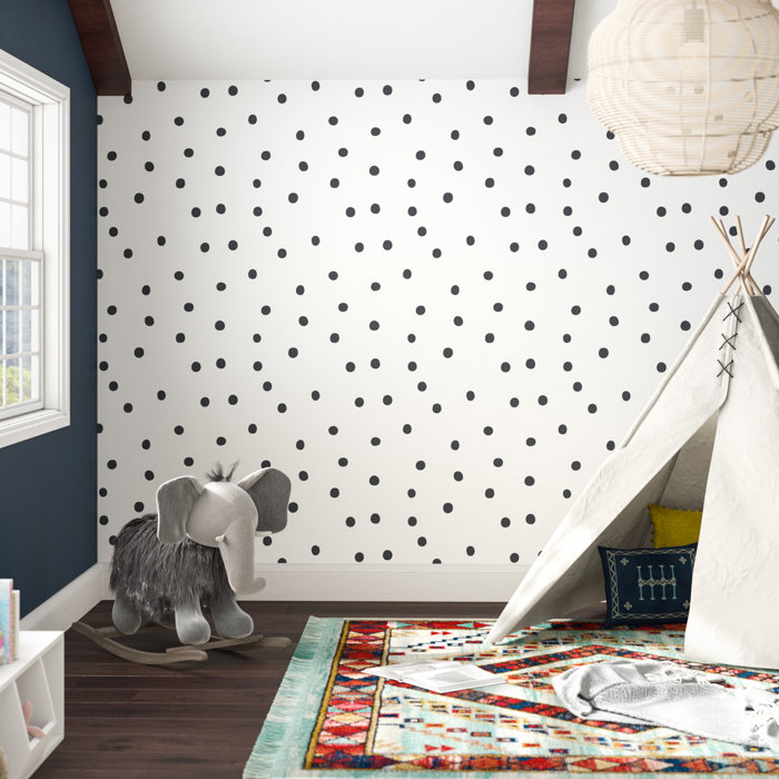 Akil Polka Dot 16 5 L X 20 W Smooth And Stick Wallpaper Roll Akil Polka Dot 16 5 L X 20 W Smooth And Stick Wallpaper Roll
