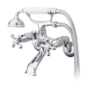 Double Handle Wall Mount Clawfoot Tub Faucet Trim