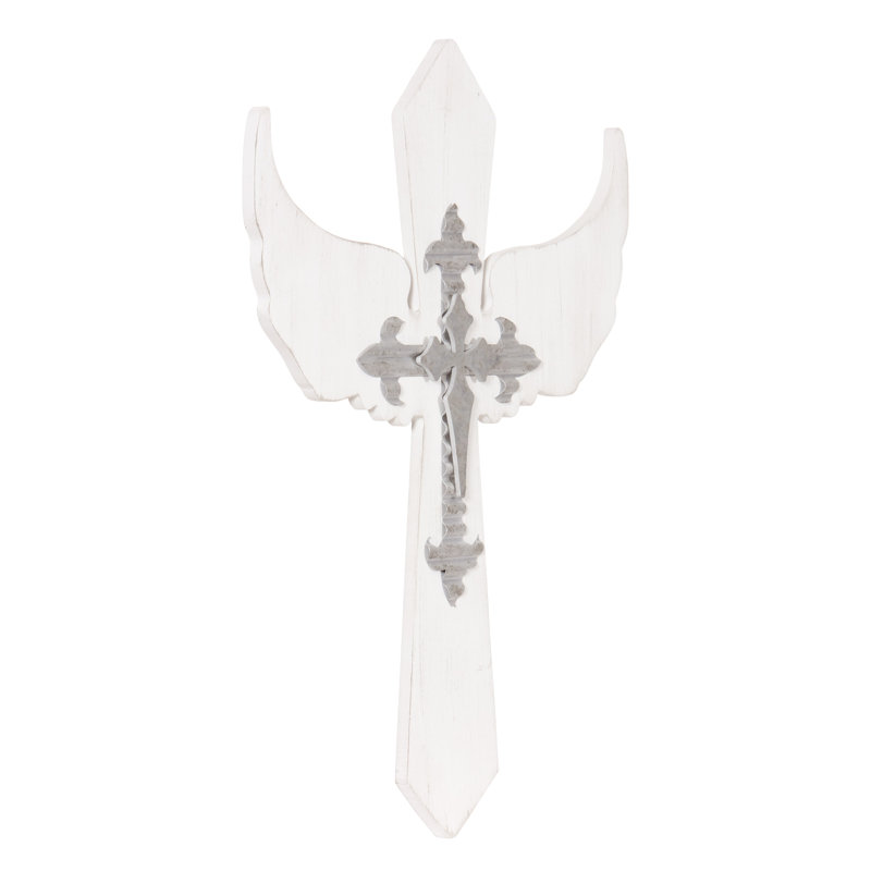 Harriet Bee Angel Wings Cross Wall Decor Wayfair