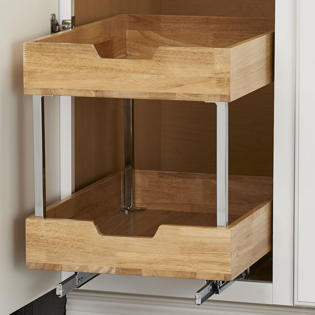 Rebrilliant 2 Tier Wood Pull Out Pantry Reviews Wayfair