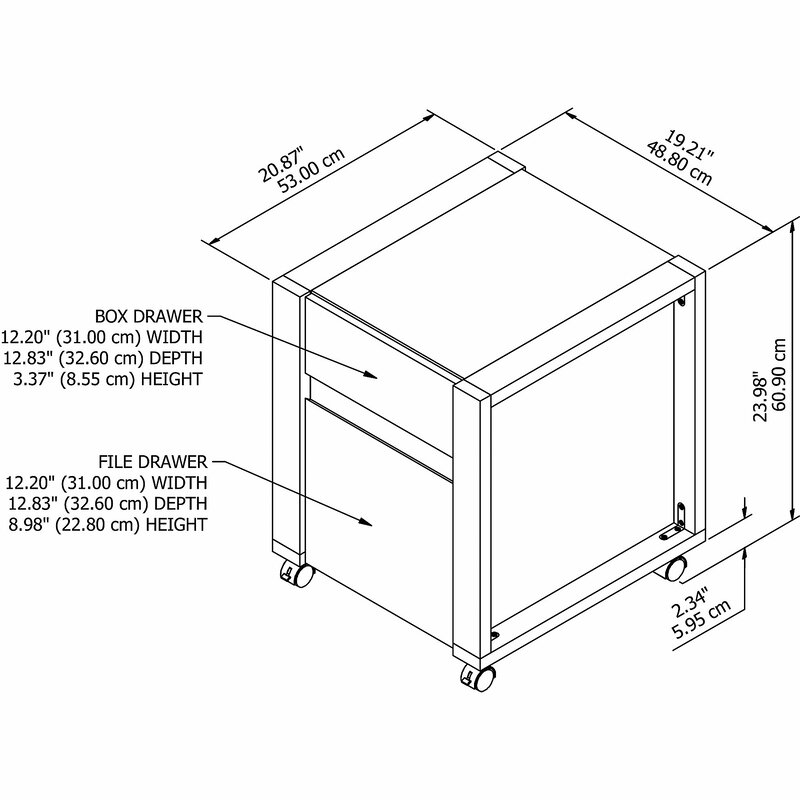 Kathy Ireland Home By Bush Furniture Voss 2 Drawer Mobile Vertical Filing Cabinet Wayfair