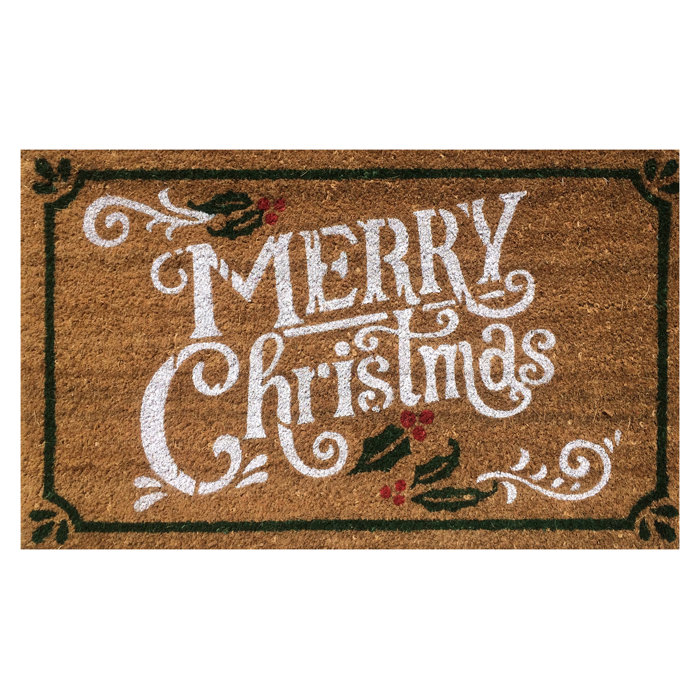 Merry Christmas Coir 30 In X 18 In Non Slip Outdoor Door Mat