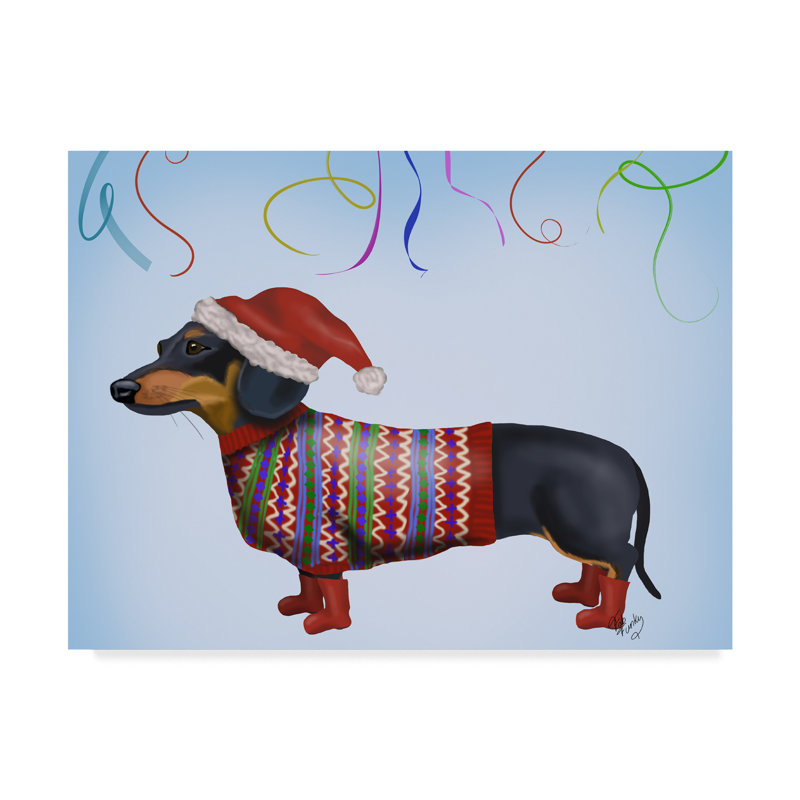 BIG Canvas Dachshund Dog Christmas Holiday Gift Sack
