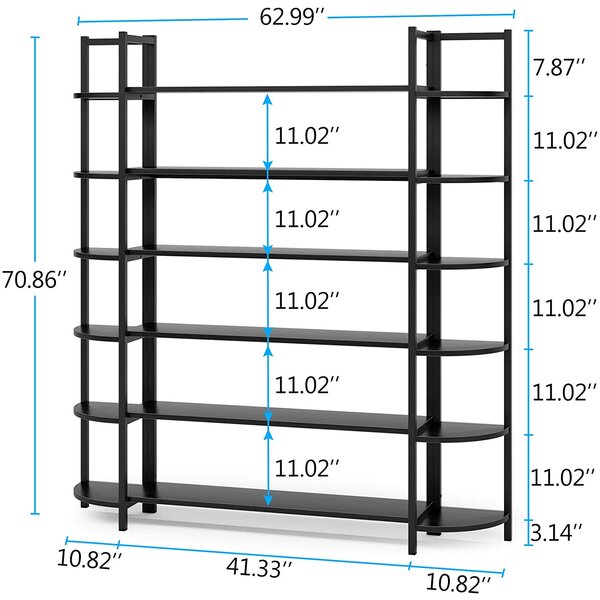 17 Stories Moresby 70.86'' H x 62.99'' W Metal Etagere Bookcase | Wayfair