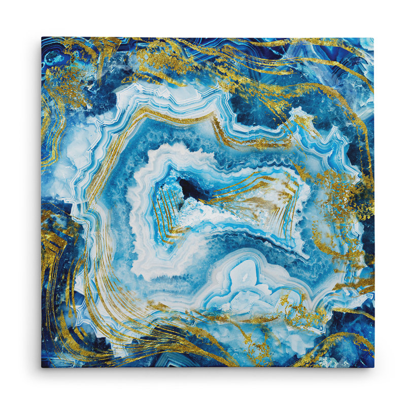 Mercer41 Touch Of Gold Agate Ii Oil Painting Print On Wrapped