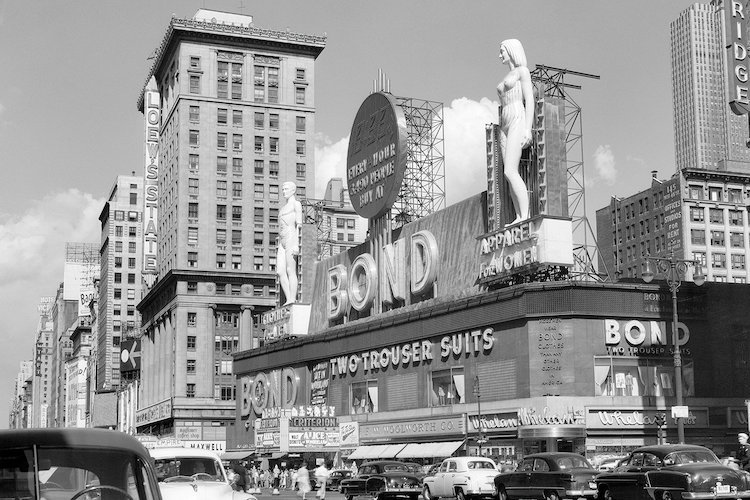 East Urban Home 1950s New York City Times Square With Massive