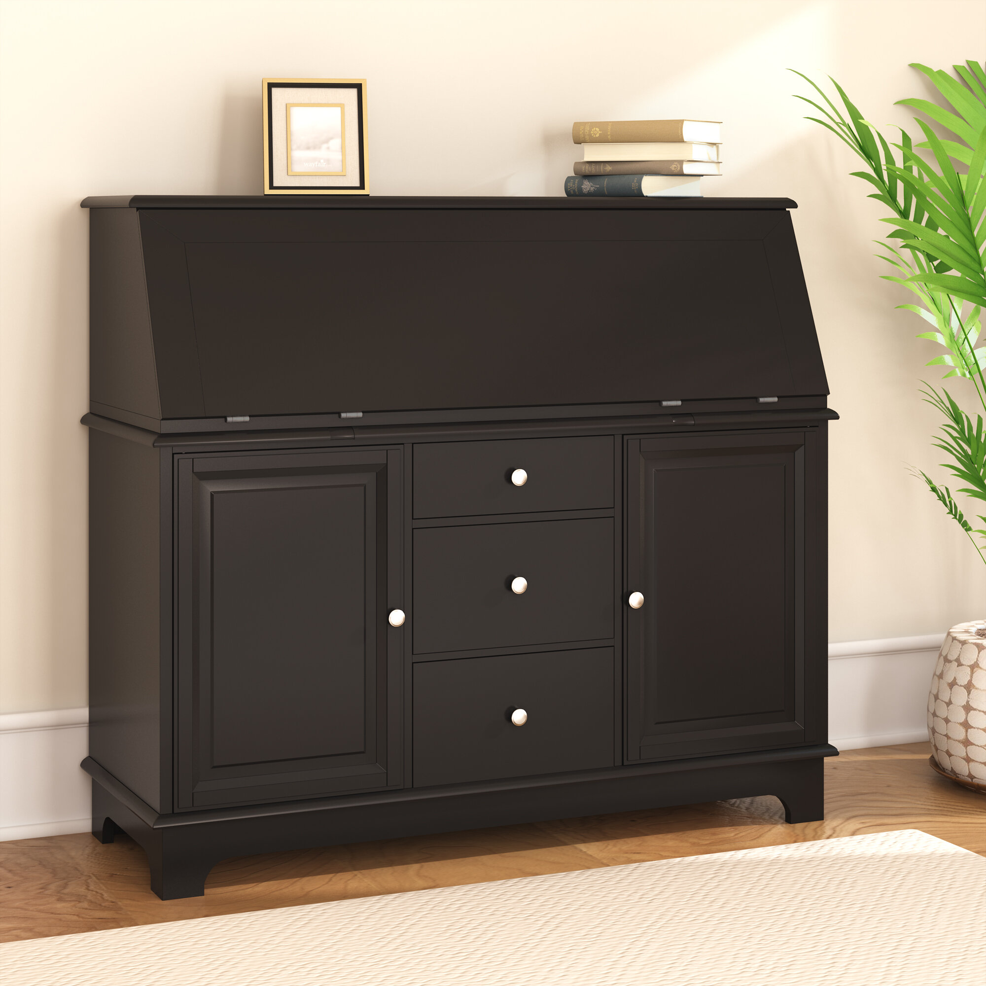 black glossy nightstand