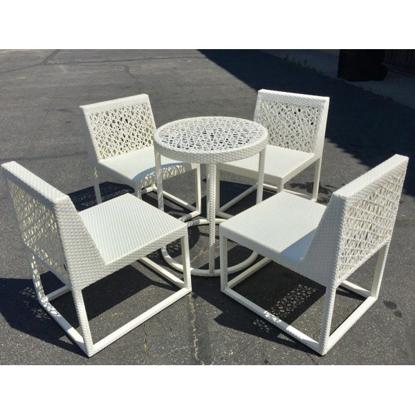 Latitude Run Montegue Commercial Grade Outdoor 5 Piece Bistro Set With Umbrella Wayfair
