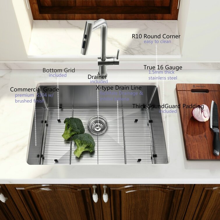 Details about   32" /30" /23" Undermount Kitchen Sink Premium Stainless Steel Single Bowl Sinks 