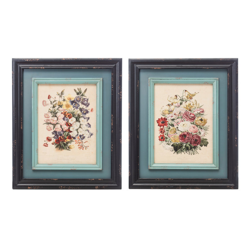 One Allium Way Reproduction Floral 2 Piece Picture Frame Graphic Art Print Set On Paper Reviews Wayfair