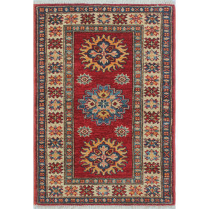 One-of-a-Kind Chanell Yasamen Hand-Knotted Wool Red Area Rug