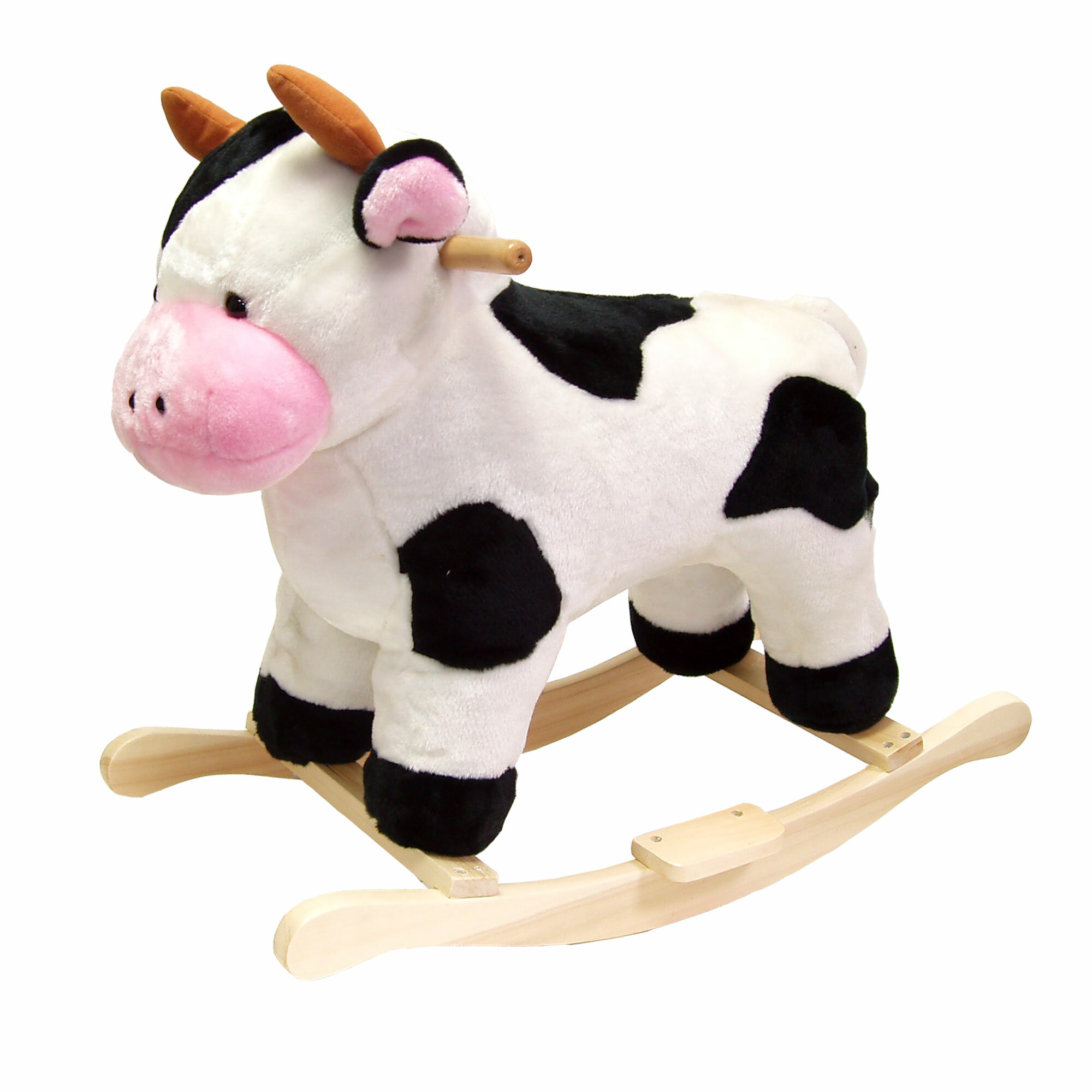 High Quality Ultra Soft Rocking Animal Toy Rocking Cute Plush Cow ASTM Safety 