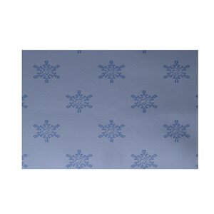 Flurries Decorative Holiday Print Blue Indoor/Outdoor Area Rug