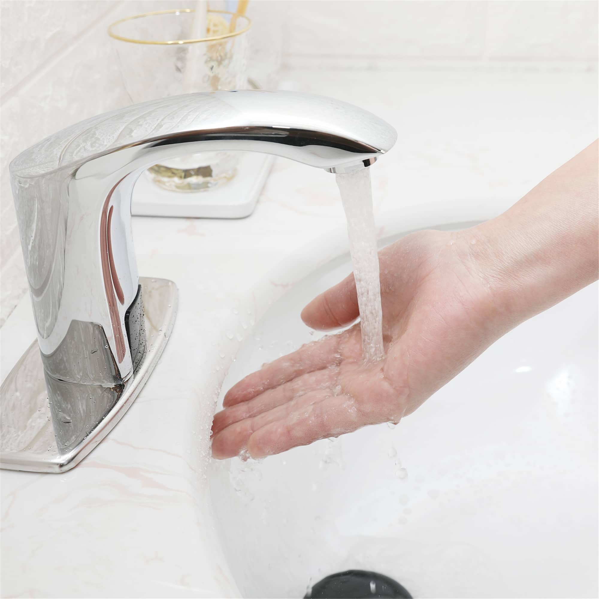 Auto Sensor Touchless Faucet Bathroom Kitchen Basin Sink Cold Water Brass Tap