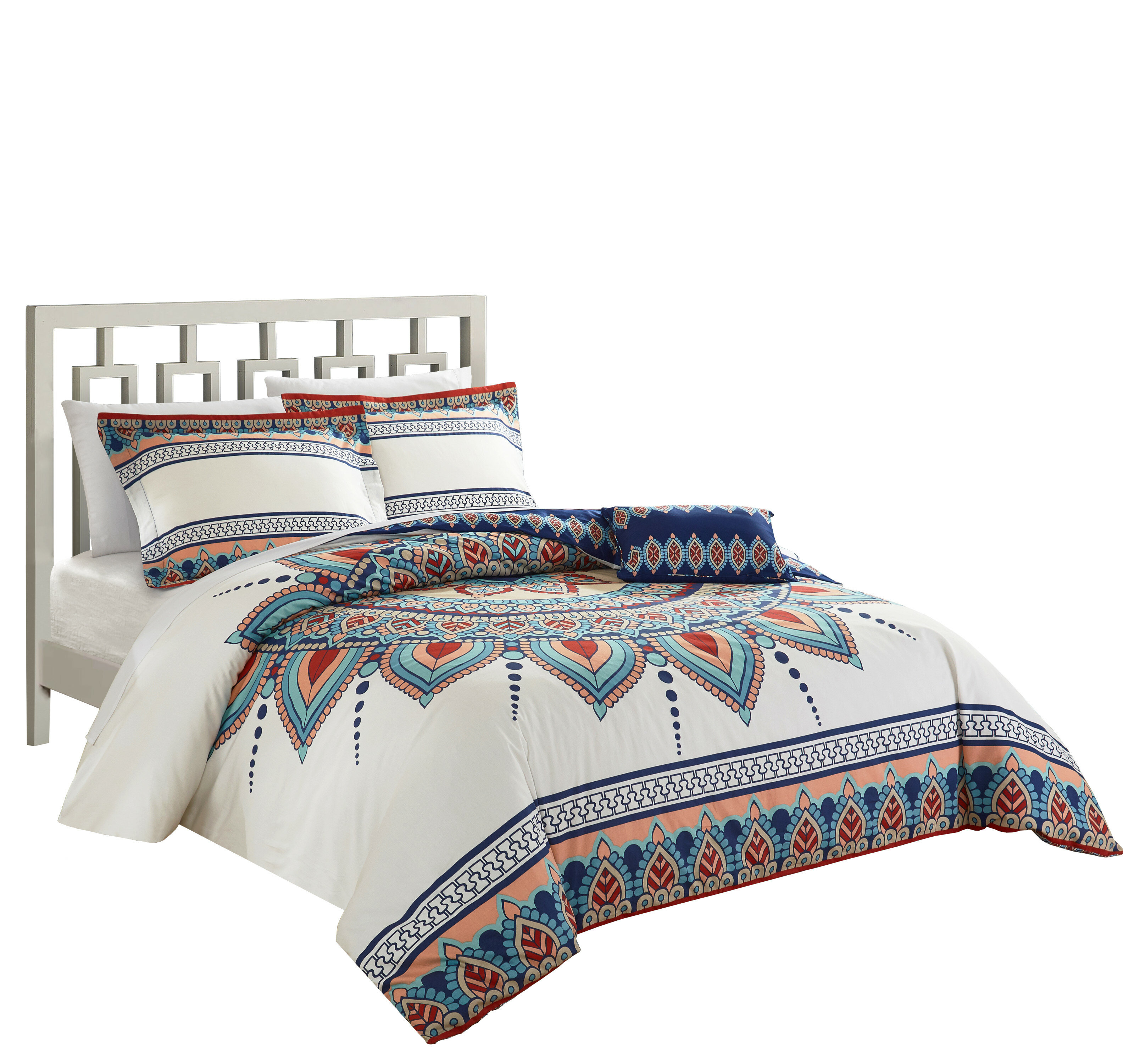 meda cotton reversible duvet cover set