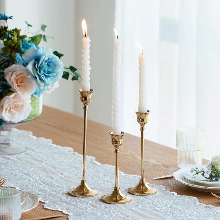 Vintage Floral 3 Light Candle Holder Centerpiece Candelabra Wedding Home Decor 