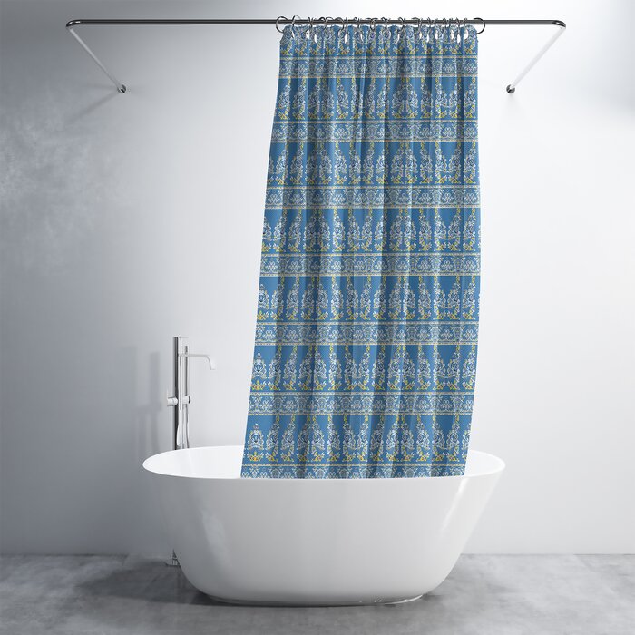 Treated to Resist Deterioration by Mildew Shower Curtain with Hooks - 72 x 72 inches Persian Red