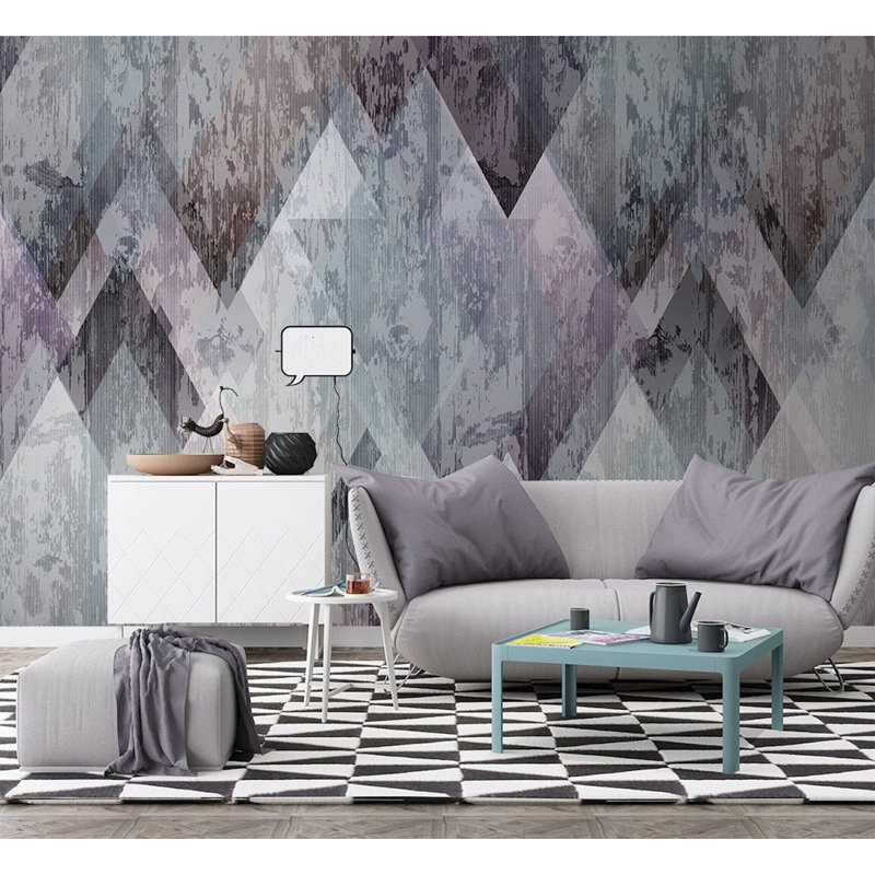 House Of Hampton Ammons Dark Geometric Triangle Pattern Textured