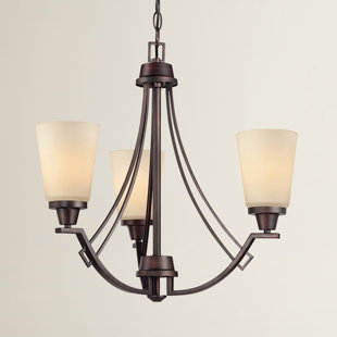 Go to store & view more images Simpson Contemporary 3-Light Shaded Chandelier by Latitude Run