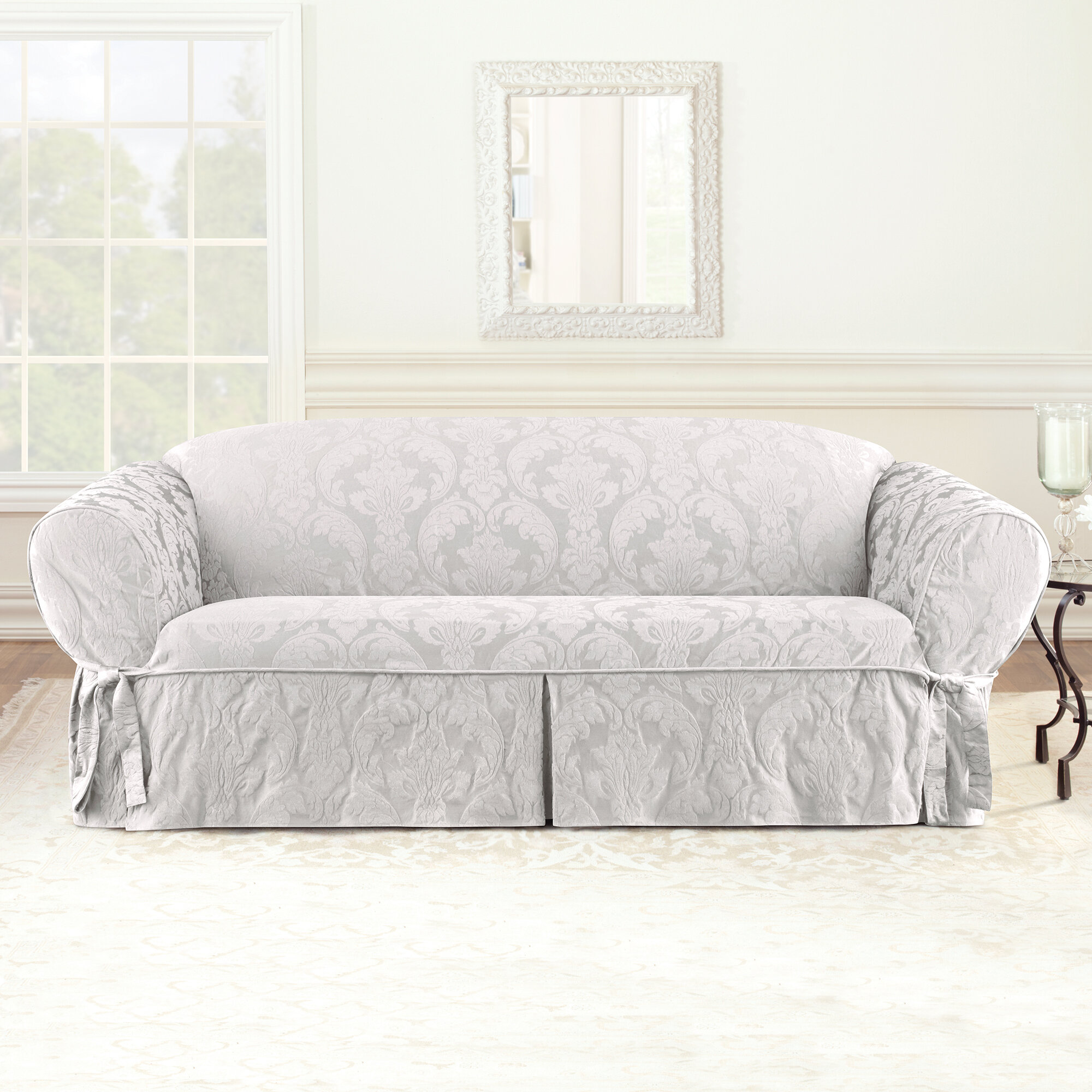 Arthur Col Sofa cover/throws Padded Quilted Mod Grigio Perla 