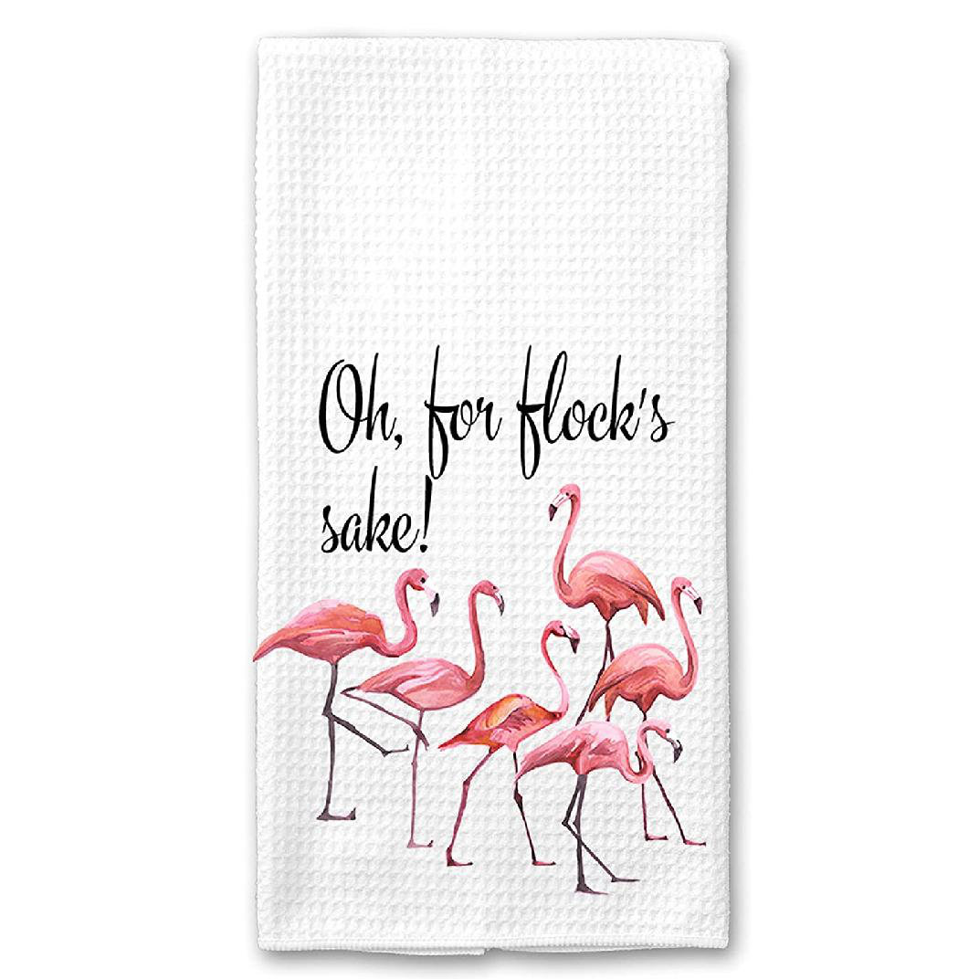 Oh For Flock Sake Flamingo Tea Towel 