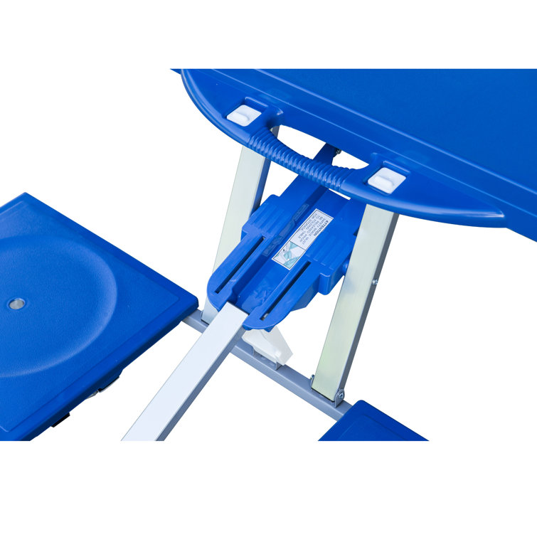 Blue Natico Originals Inc. Natico 60-7384-BL Outdoor Portable Picnic Table Blue Natico Originals Inc. Natico 60-7384-BL Outdoor Portable Picnic Table