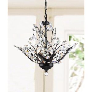 Wallenstein Leaves 4-Light LED Mini Chandelier