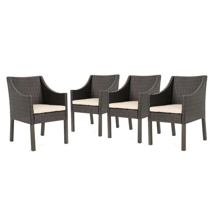 Portola Wicker Patio Dining Chair With Cushions