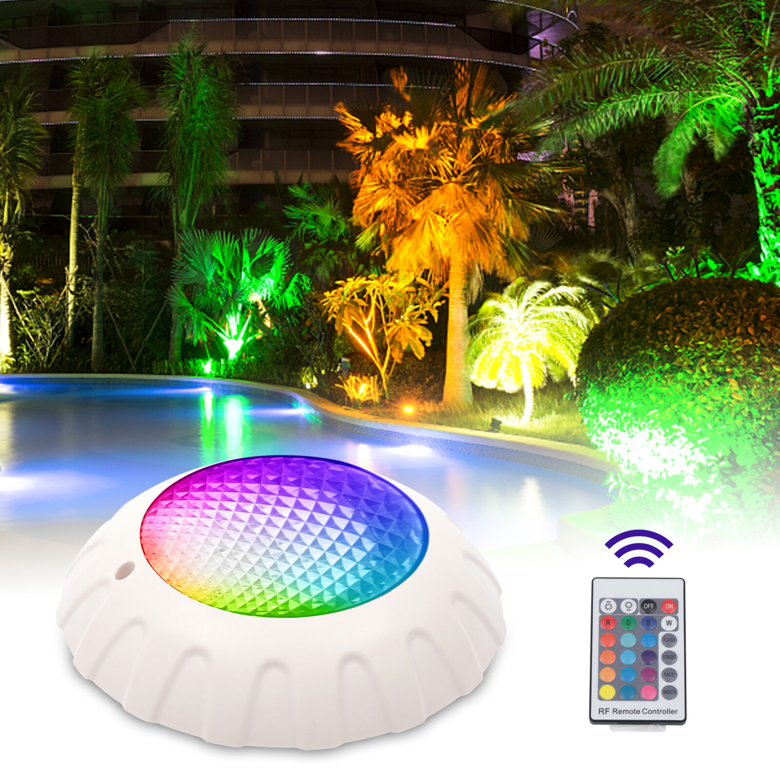 Swimming Pool Underwater Lights RGB LED Bulb Lamp+Wireless Remote Control US 