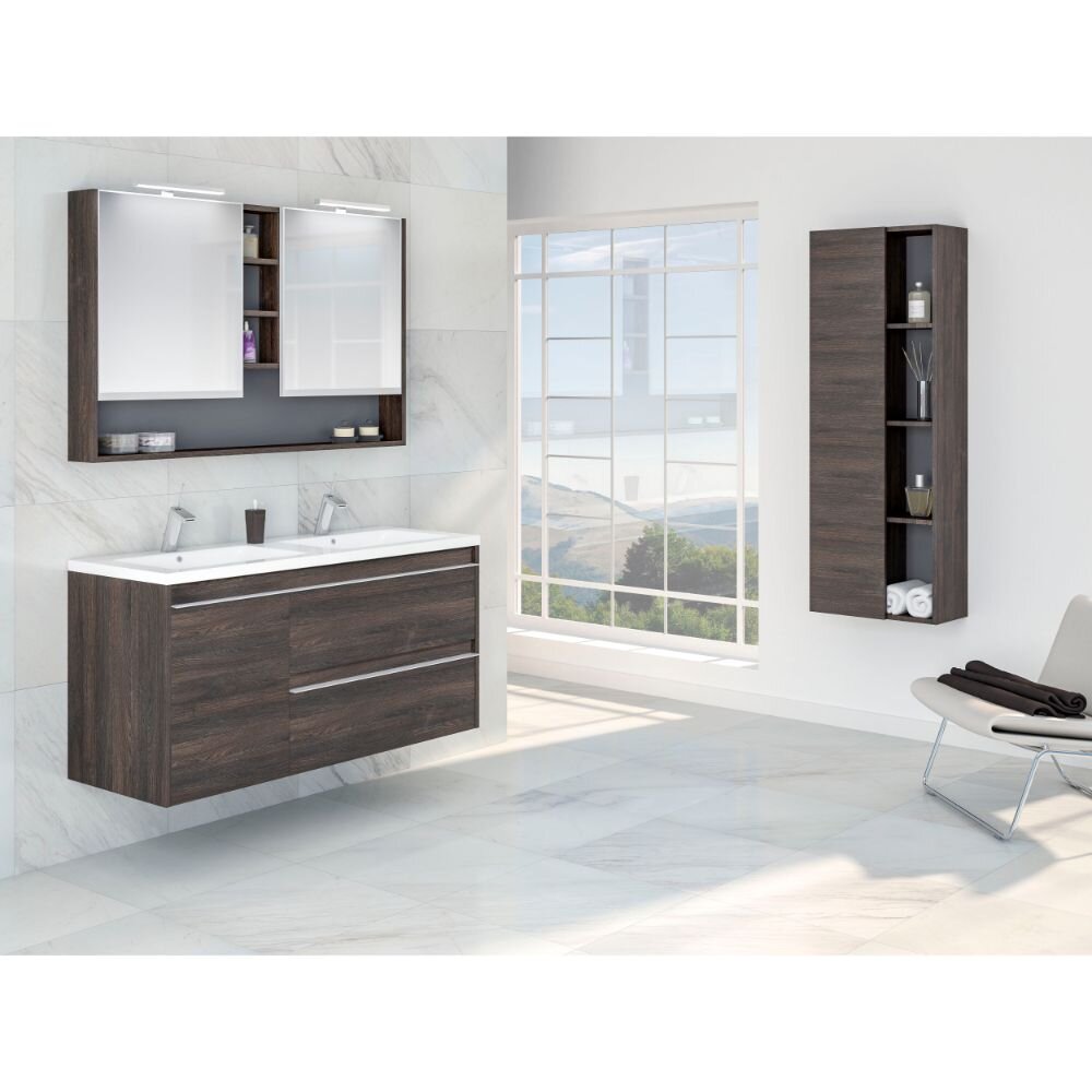 Raiden 1200mm Wall Hung Double Vanity Unit brown