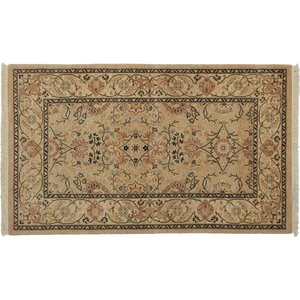 One-of-a-Kind Mogul Hand-Knotted Beige Area Rug