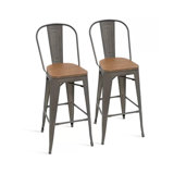 Minnich Solid Wood 30.25'' Bar Stool by 17 Stories
