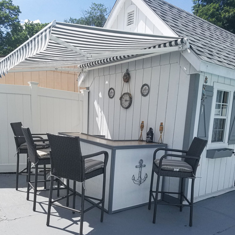 Aleko 7 Ft W X 5 Ft D Fabric Retractable Standard Patio Awning Wayfair