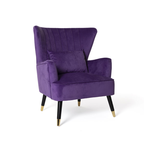 purple velvet bedroom chair