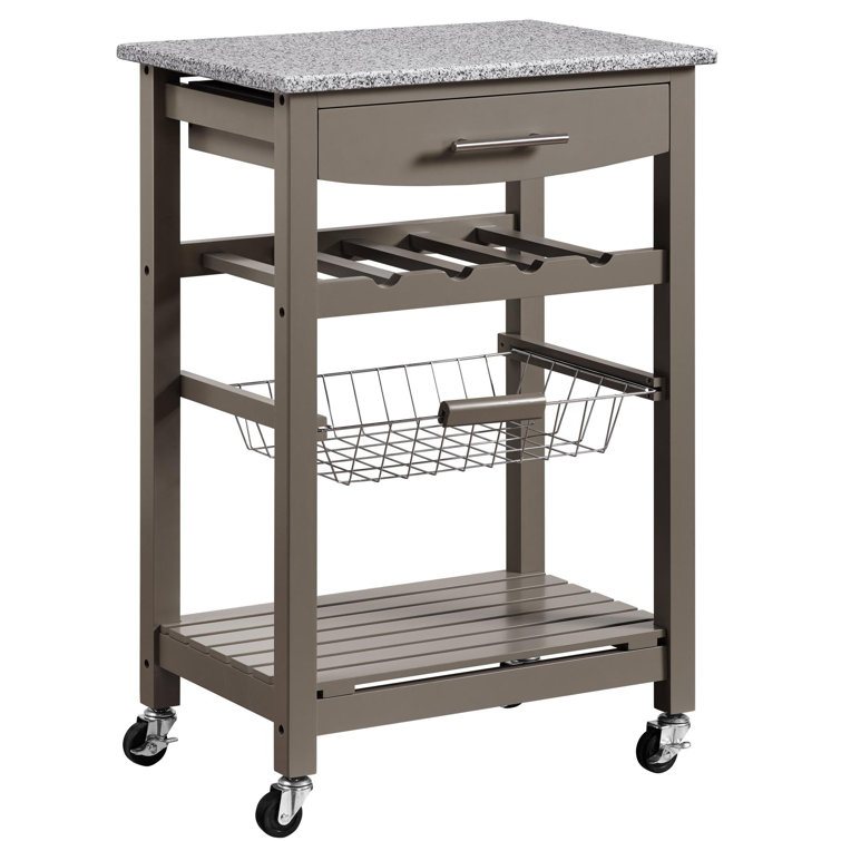 Ebern Designs Amal Kitchen Island With Granite Top Wayfair