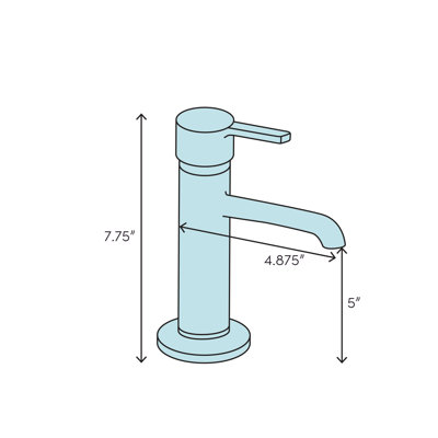 Noma 8" H Single Handle Single Hole Bathroom Faucet