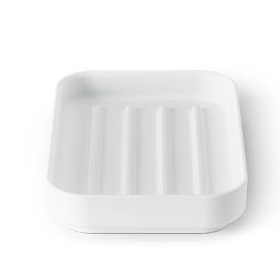Wavy Soap Saver for Bathroom Countertops in Dark Gray Plastic Soap Dish