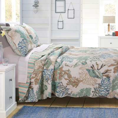 Atlantis Coastal Reversible Quilt Set