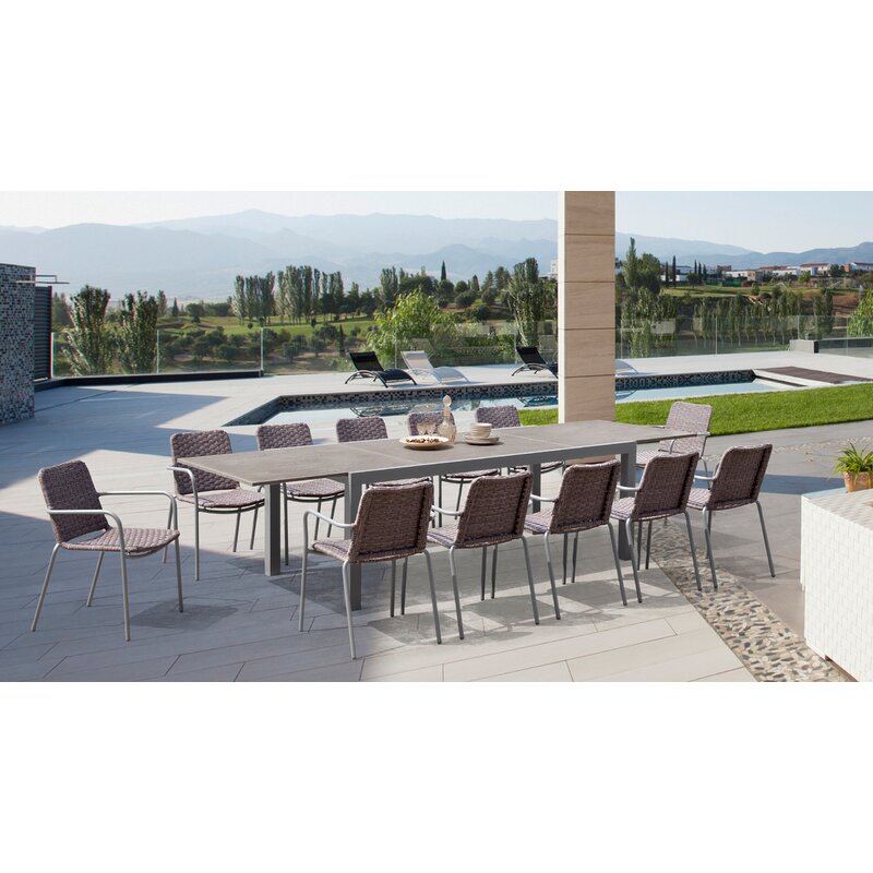 Wrought Studio Midway 13 Piece Dining Set Wayfair