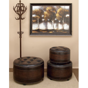 Brown Leather Footstool Wayfair