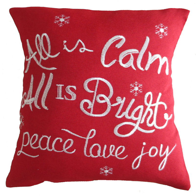 The Holiday Aisle Martell Christmas Decorative Embroidered Burlap